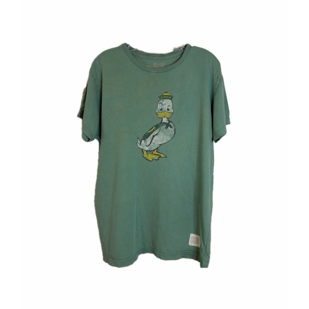The Retro Brand Puddles Duck Tee Green Holes Size Large